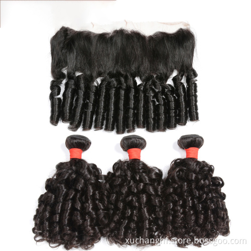Wholesale Cheap Double Drawn Virgin Hair Extensions, Nubian Cheap Funmi Hair Curly Brazilian Bundles